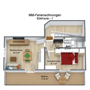 Apartment Haus Edelraute, Mittenwald